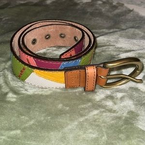 Fossil Patchwork Isabella Leather Belt Size M